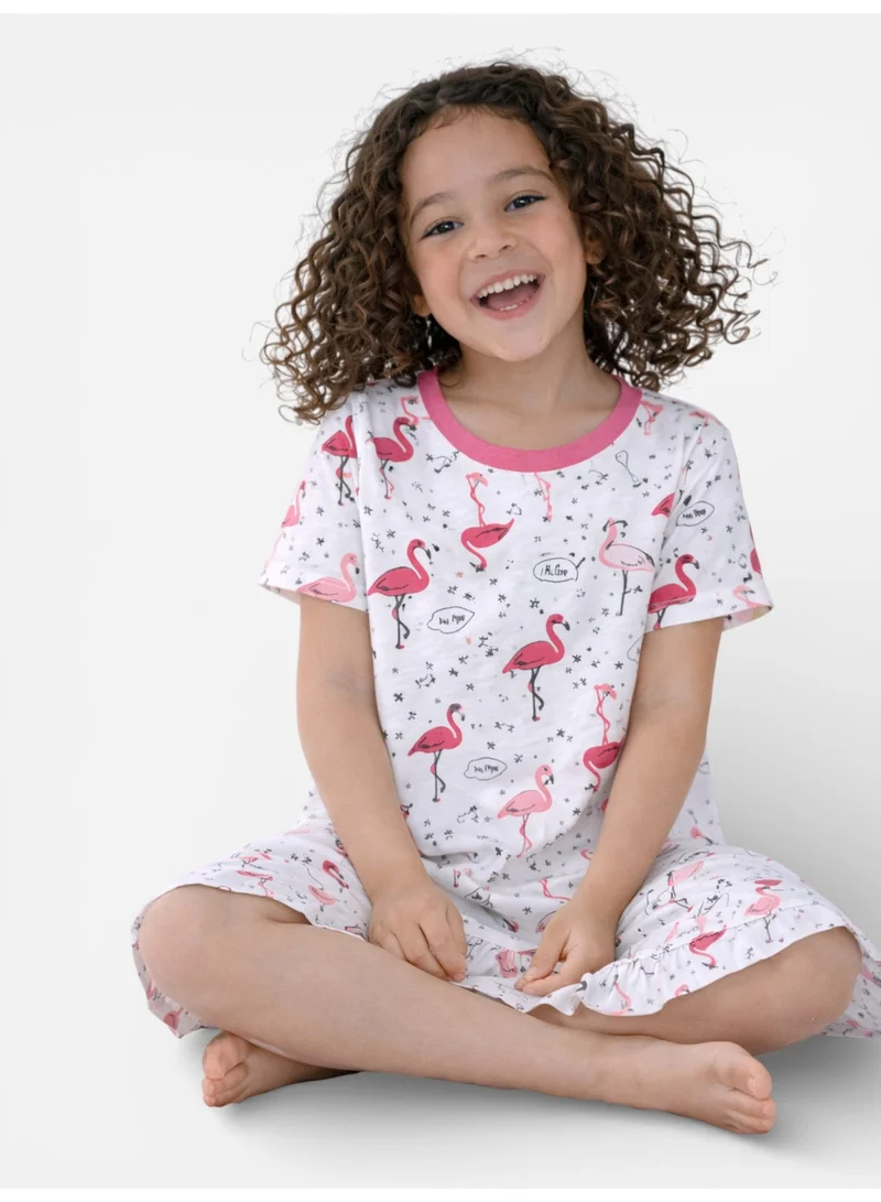Victor And Jane Age Kids Girls’ Nightdress – Flamingo Print Sleep Tee Dress for Women | Best Price UAE